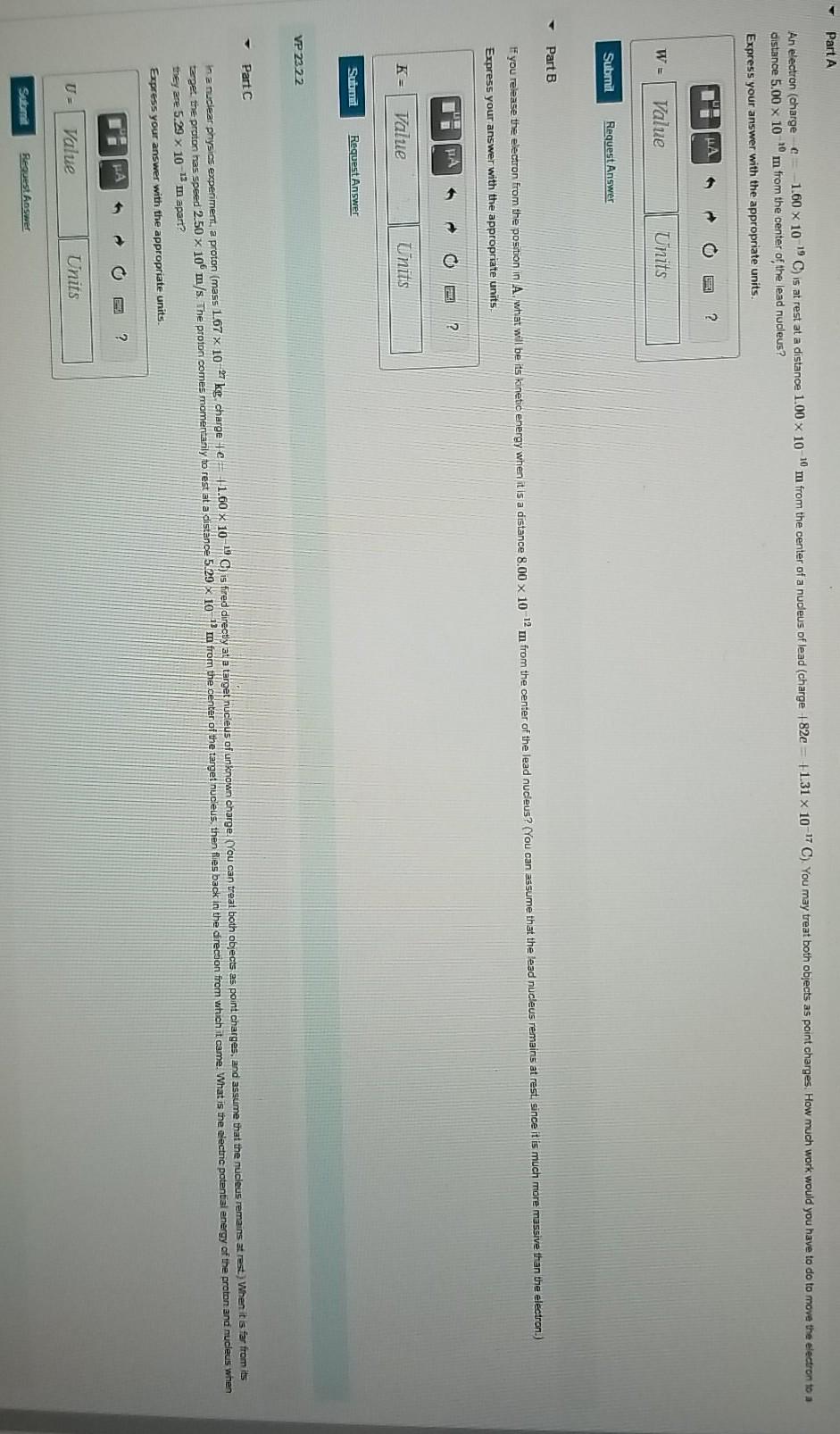 solved-part-a-an-electron-charge-c-1-60-x-10-19-c-is-at-chegg