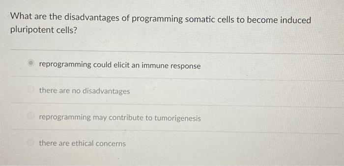 Solved What are the disadvantages of programming somatic | Chegg.com