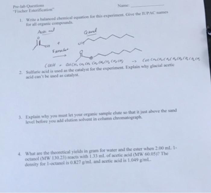 Solved 1. Write A Balanced Chemical Equation For This | Chegg.com