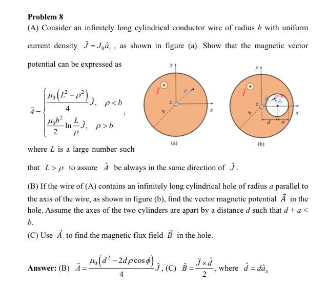 Problem 8 A Consider An Infinitely Long Cylindri Chegg Com