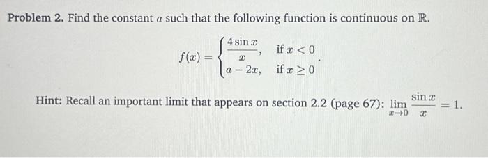 Solved Problem 1. Assuming that limx→−4f(x)=3 and | Chegg.com