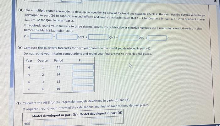 Solved Consider The Following Time Series Data.(b) Use A | Chegg.com ...