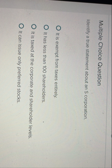 Solved Multiple Choice QuestionIdentify a true statement | Chegg.com
