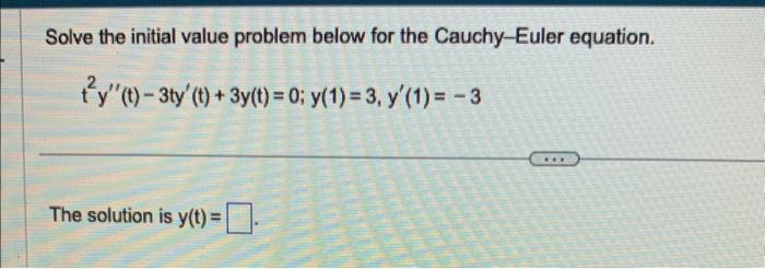 Solved Solve the initial value problem below for the | Chegg.com