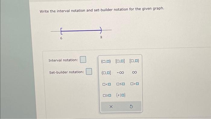 write the interval (6 12 in the set-builder form