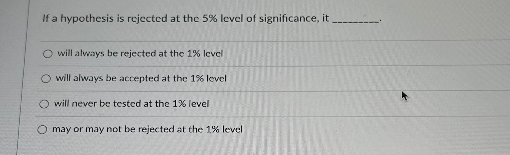 hypothesis is rejected at the 5 level of significance it