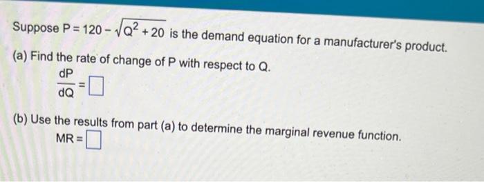 Solved Given the production function and price function | Chegg.com
