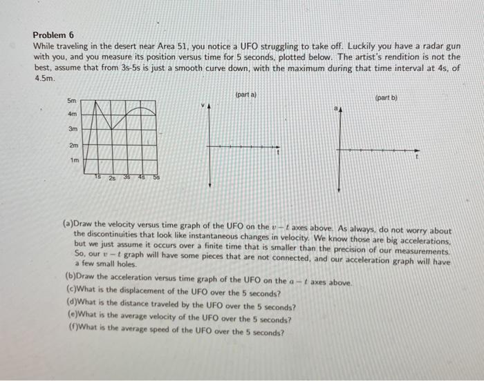 Solved Problem 6 While traveling in the desert near Area 51, | Chegg.com