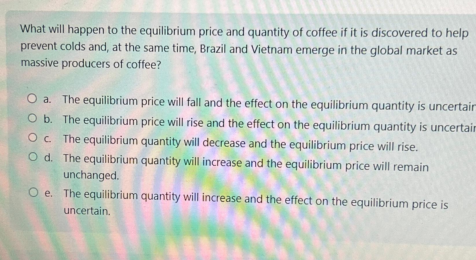 Solved What will happen to the equilibrium price and