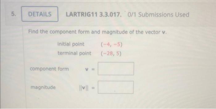 how to find magnitude of a vector in component form