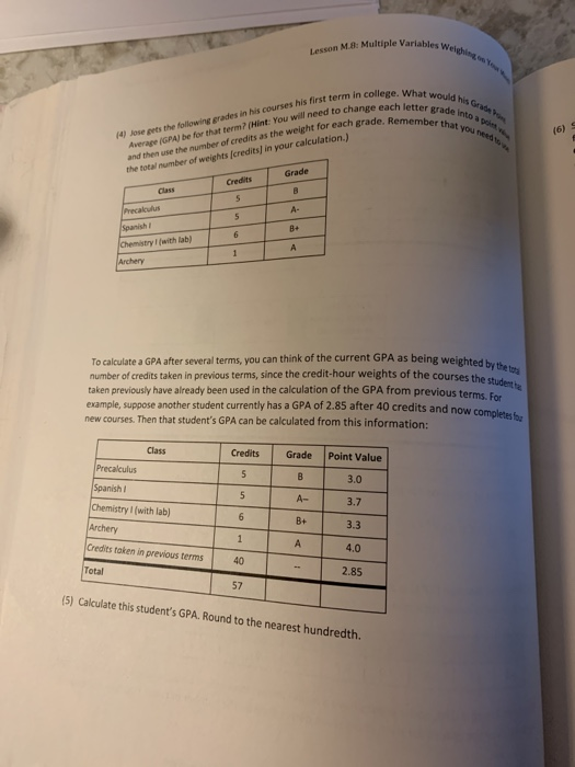 Solved Out Of Class Exercise Multiple Variables Weighing Chegg Com