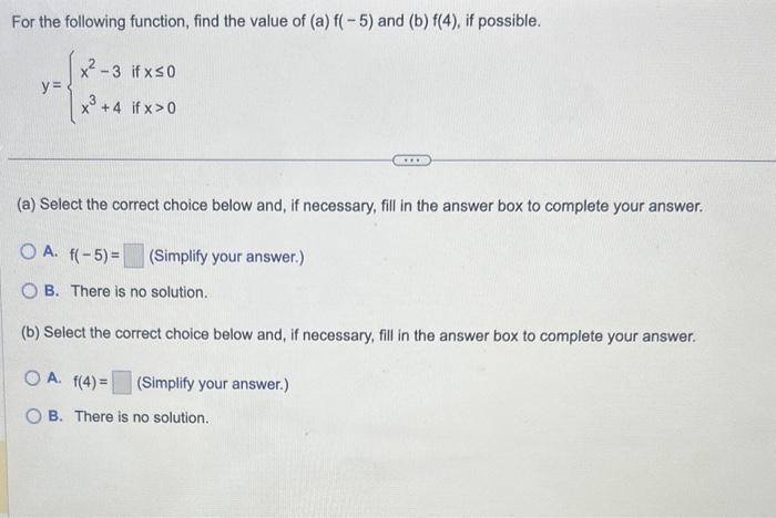 Solved For the following function, find the value of | Chegg.com