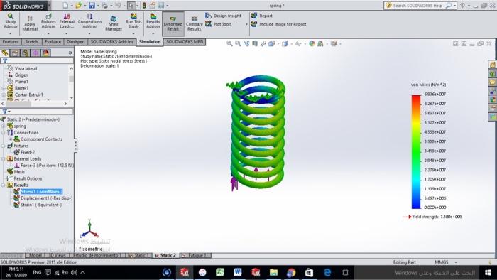 Solved I need a finite element analysis for a spring shock | Chegg.com