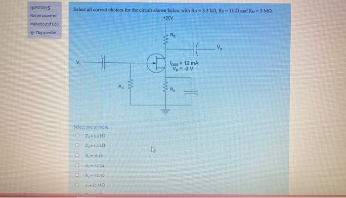 Solved Select All Correct Choices For The Circuit Shown | Chegg.com