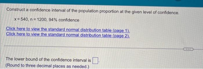 Solved Construct a 90% confidence interval of the population | Chegg.com