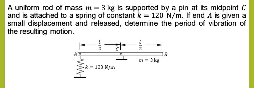 Solved = A Uniform Rod Of Mass M = 3 Kg Is Supported By A | Chegg.com