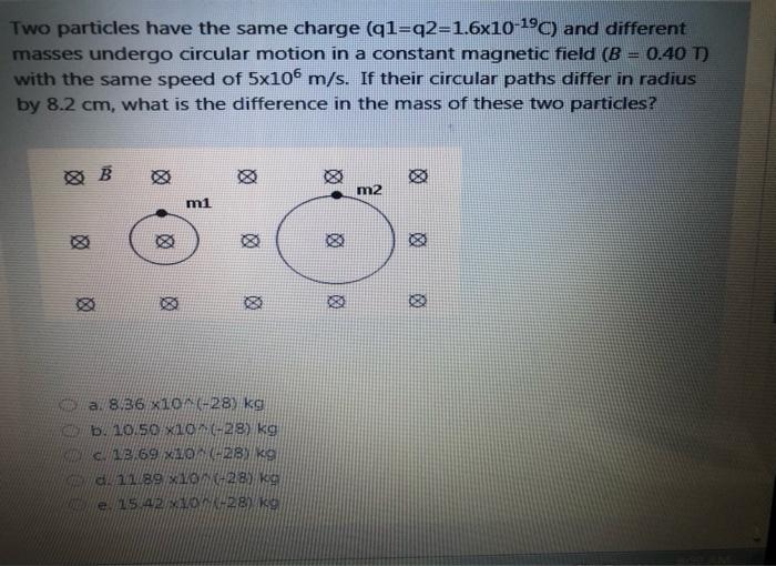 Solved Two particles have the same charge (q1=q2=1.6x10-190) | Chegg.com