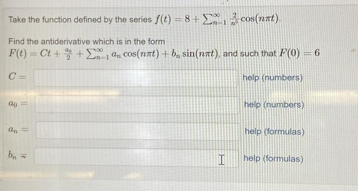 Solved Take the function defined by the series | Chegg.com