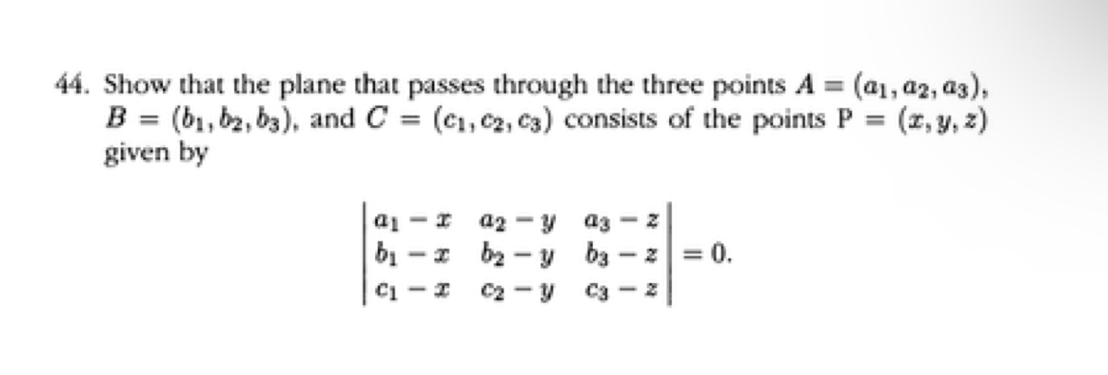 Solved Show that the plane that passes through the three | Chegg.com