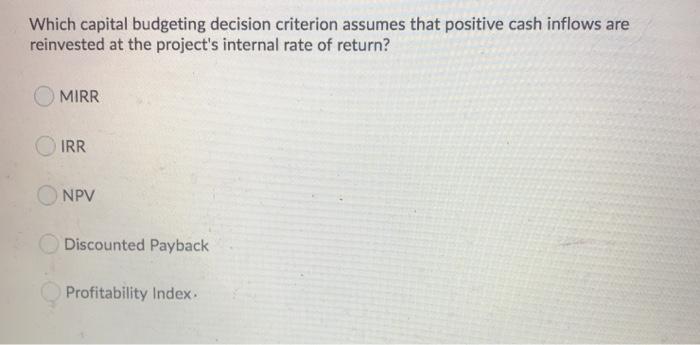 Solved Which Of The Following Is Not A Relevant Cash Flow | Chegg.com ...