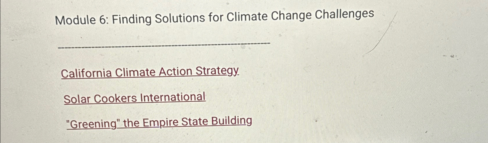 Solved Module 6: Finding Solutions for Climate Change | Chegg.com