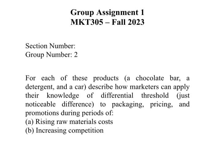 assignment group mkt558