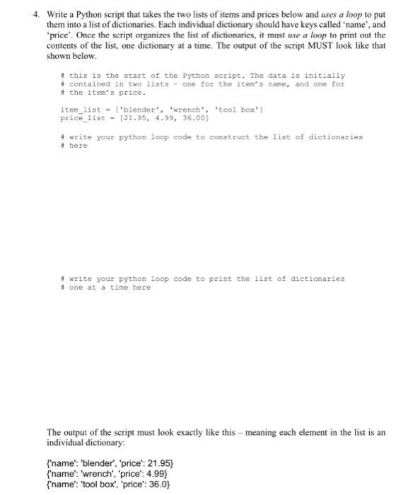 Solved 4. Write a Python script that takes the two lists of | Chegg.com