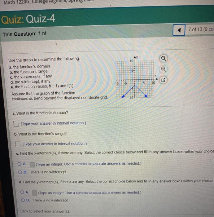 Math 12g College Algebra Quiz Quiz 4 7 Of 13 9 Chegg Com