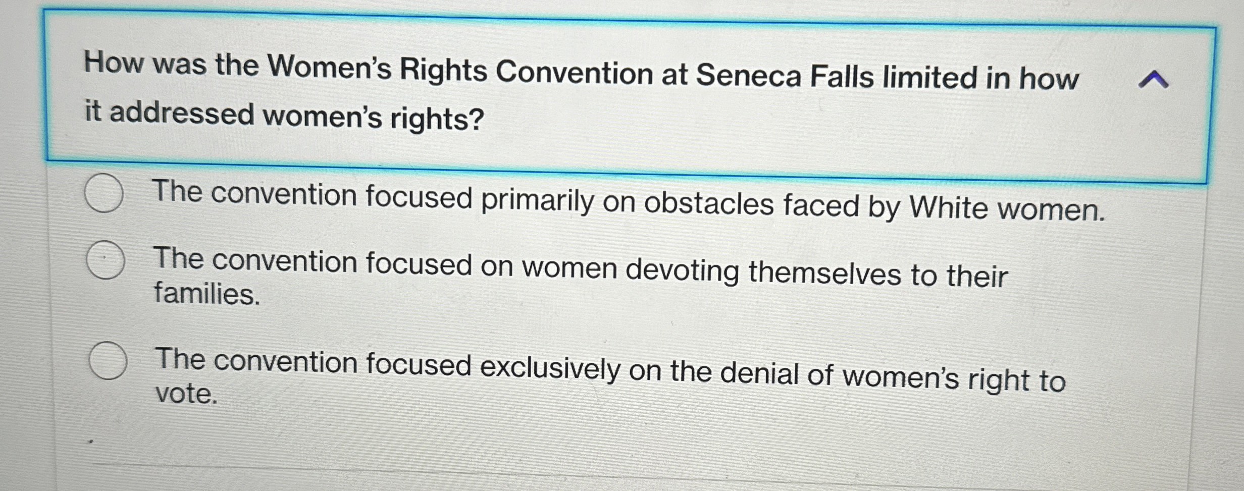Solved How was the Women's Rights Convention at Seneca Falls