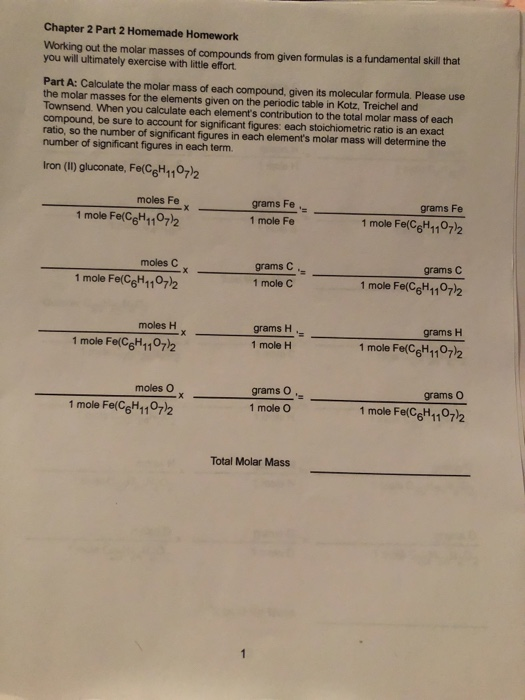 Chapter 2 Part 2 Homemade Homework Working out the | Chegg.com