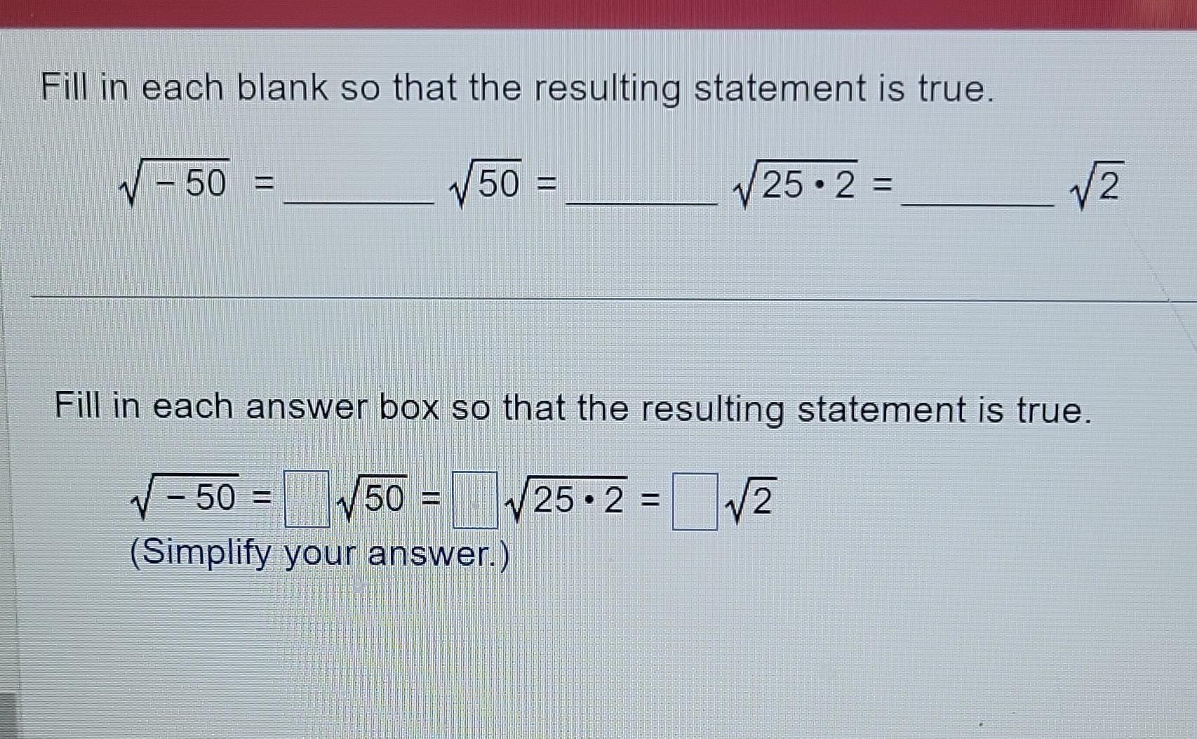 Solved Fill in each blank so that the resulting statement is | Chegg.com