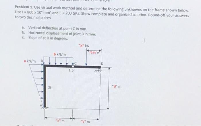 Solved Problem 1. Use virtual work method and determine the | Chegg.com