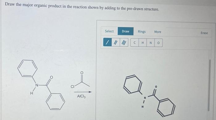 Solved Draw the major organic product in the reaction shown | Chegg.com