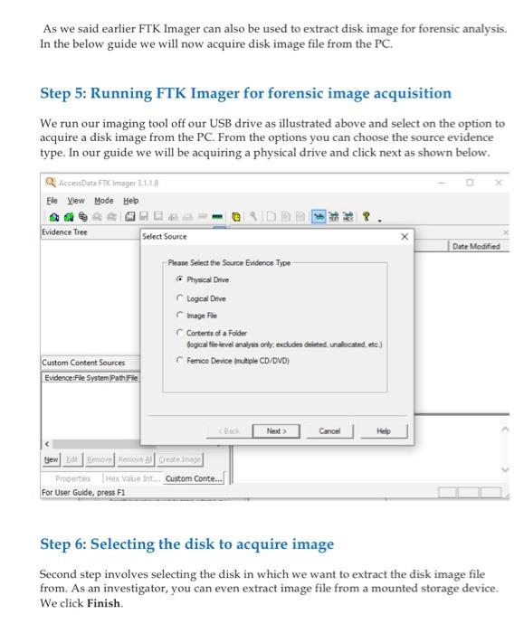 Solved Install Ftk Imager On Usb Drive Ftk Imager Has Two Chegg Com