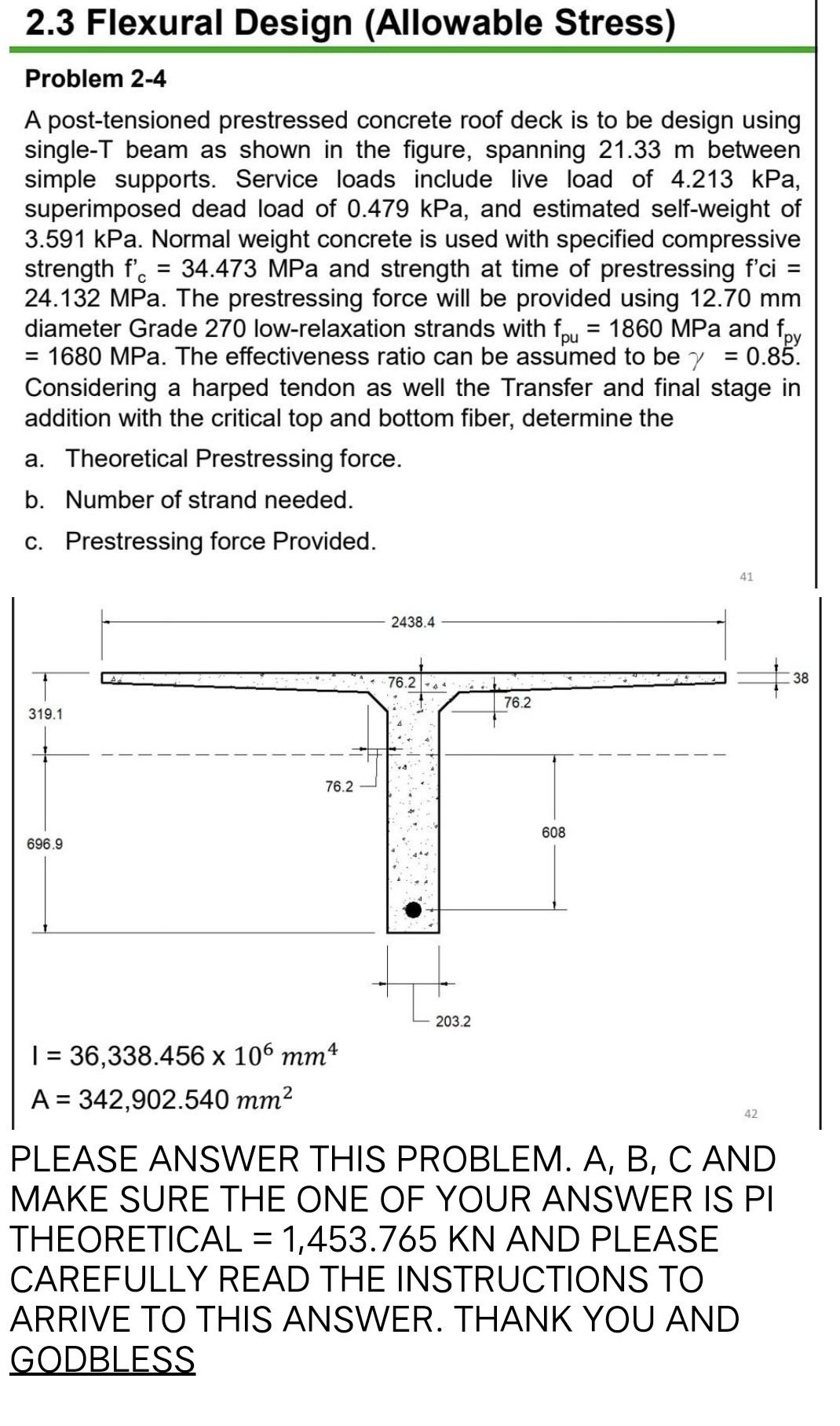 Solved 2.3 Flexural Design (Allowable Stress) Problem 2-4 A | Chegg.com