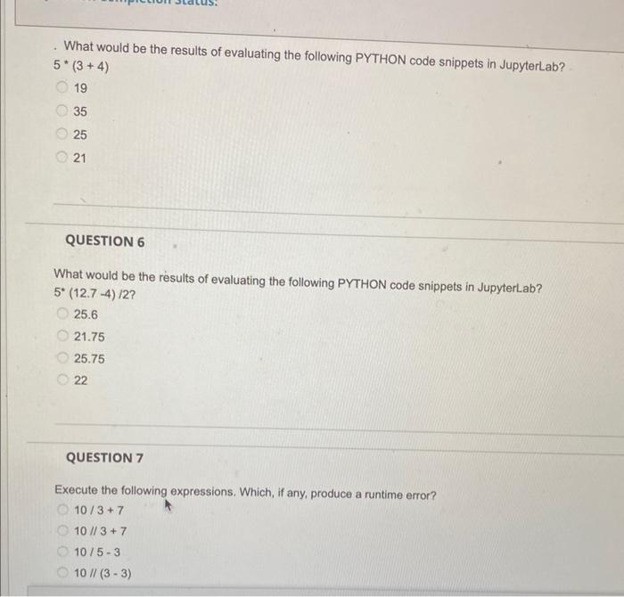 Solved What would be the results of evaluating the following | Chegg.com