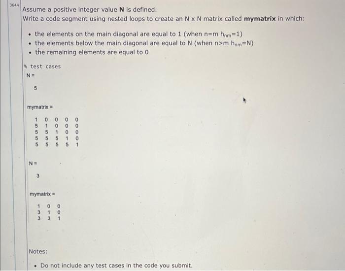 Solved Assume a positive integer value N is defined. Write a | Chegg.com
