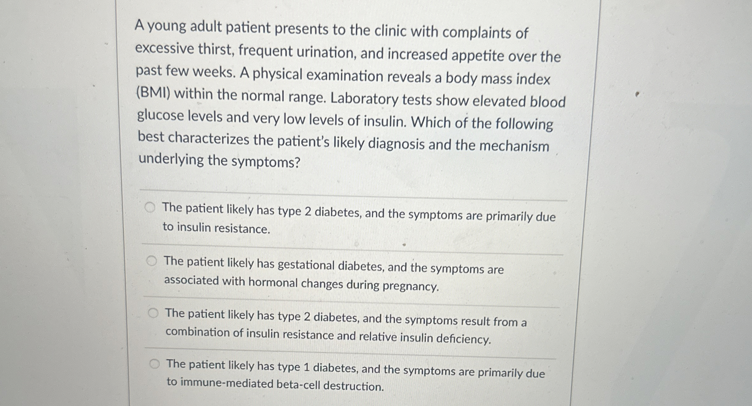 Solved A young adult patient presents to the clinic with | Chegg.com