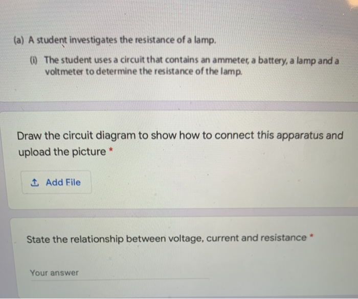 Solved (a) A student investigates the resistance of a lamp.