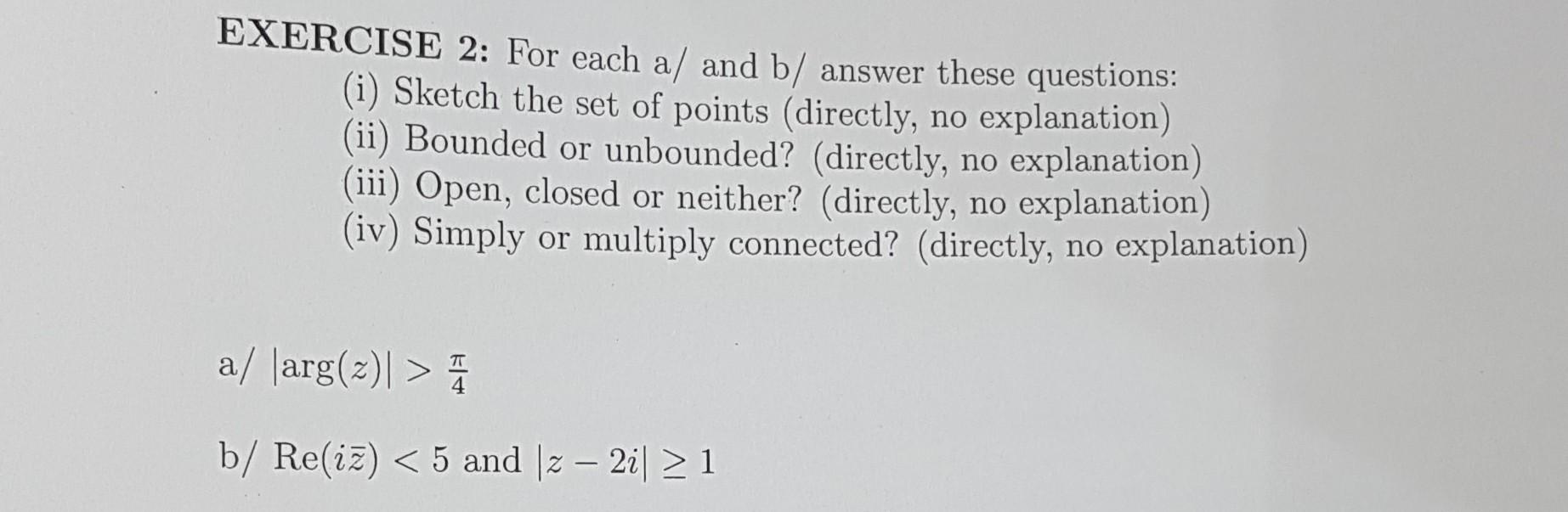 Solved EXERCISE 2: For Each A/ And B/ Answer These | Chegg.com