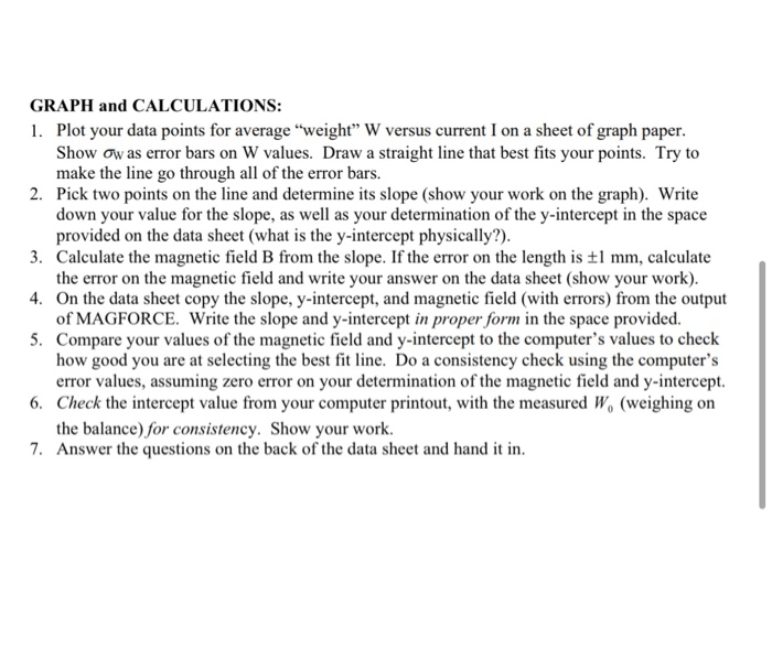 Solved GRAPH and CALCULATIONS: 1. Plot your data points for | Chegg.com
