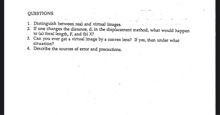 Solved QUESTIONS 1. Distinguish between real and virtual | Chegg.com