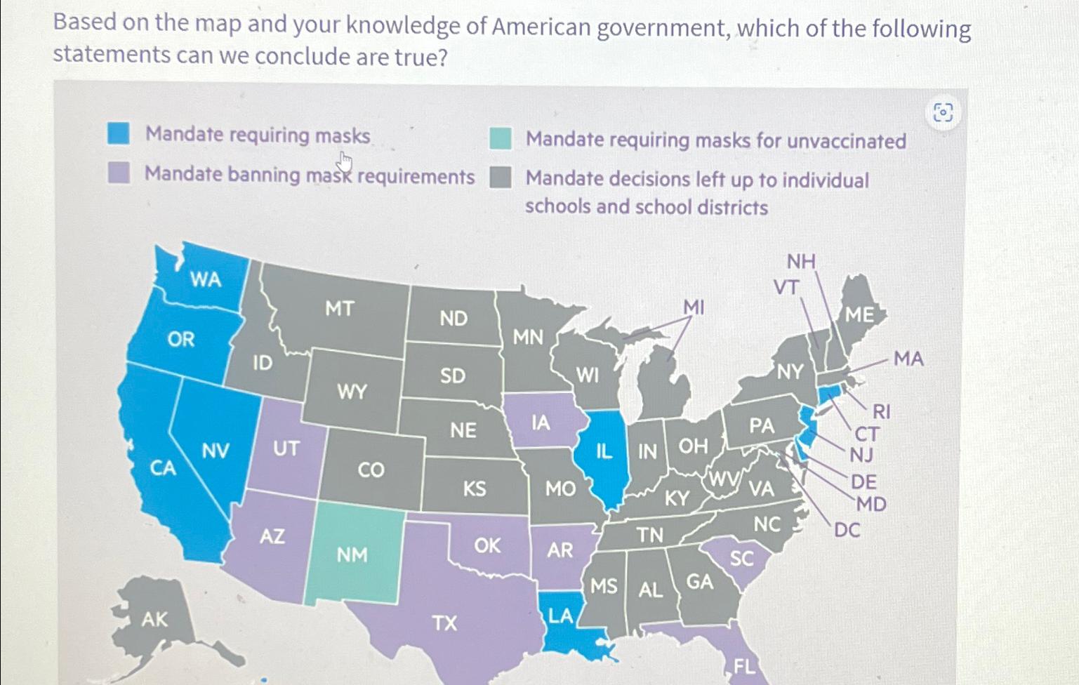 Solved Based on the map and your knowledge of American | Chegg.com