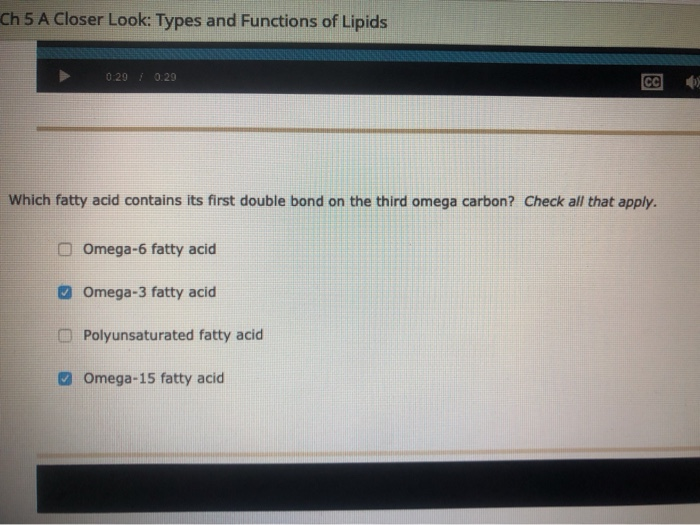 Solved Which fatty acid contains its first double bond on