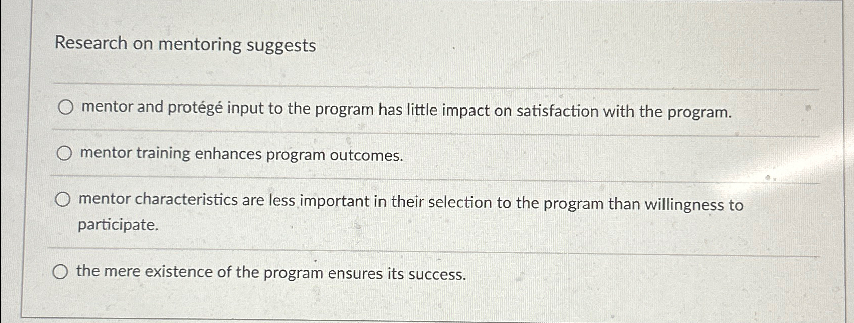 research on mentoring suggests quizlet