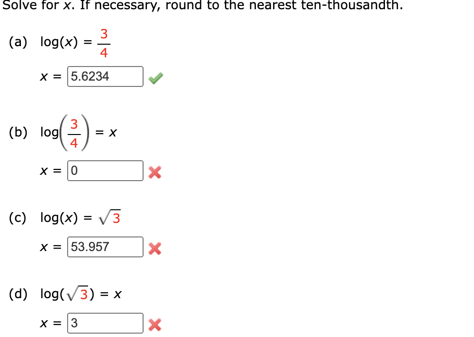 Solved Solve for x. ﻿If necessary, round to the nearest | Chegg.com