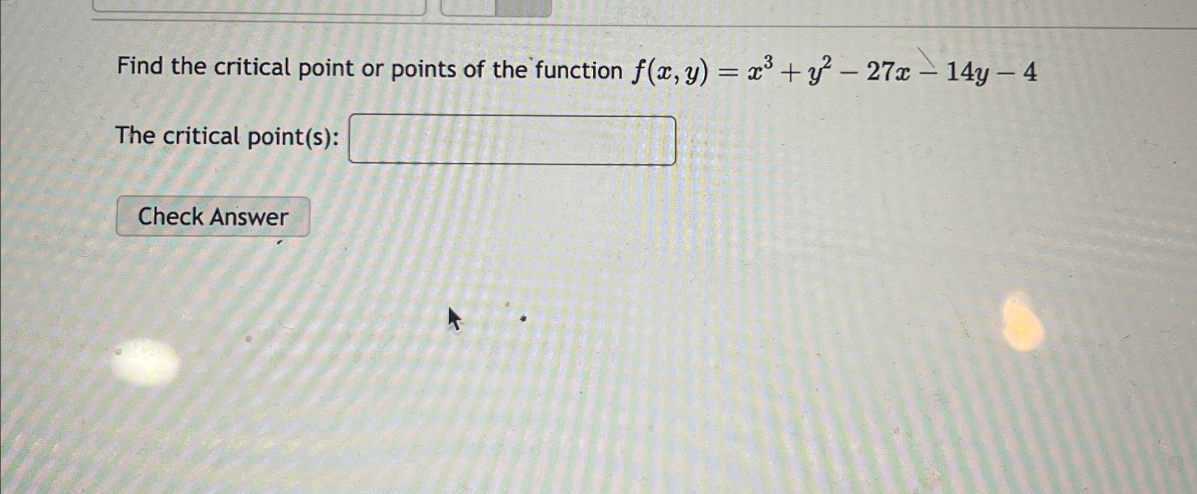 Solved Find the critical point or points of the function | Chegg.com