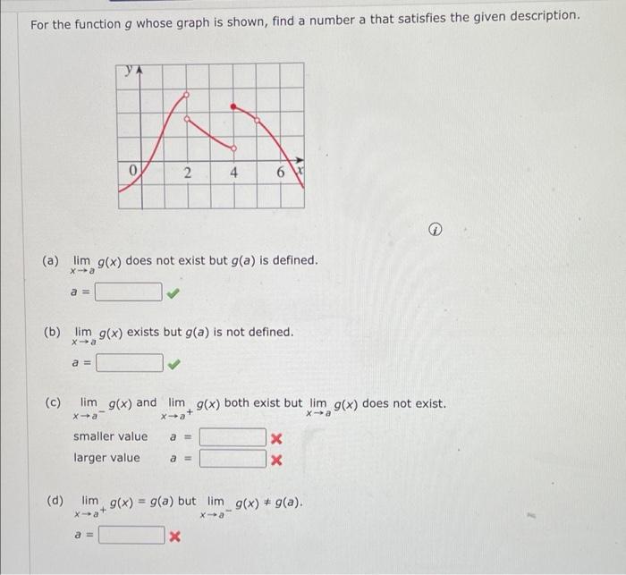 Solved For the function g whose graph is shown, find a | Chegg.com