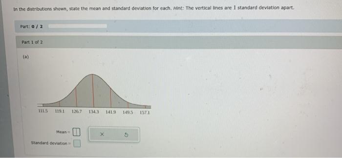 Solved In the distributions shown, state the mean and | Chegg.com