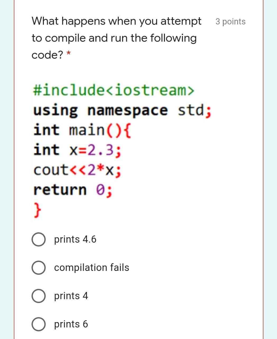 Solved 3 points What happens when you attempt to compile and | Chegg.com